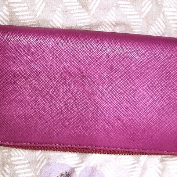 Tory Burch Saffiano Leather Long Wallet - Magenta Pink - EUC - Picture 2 of 11